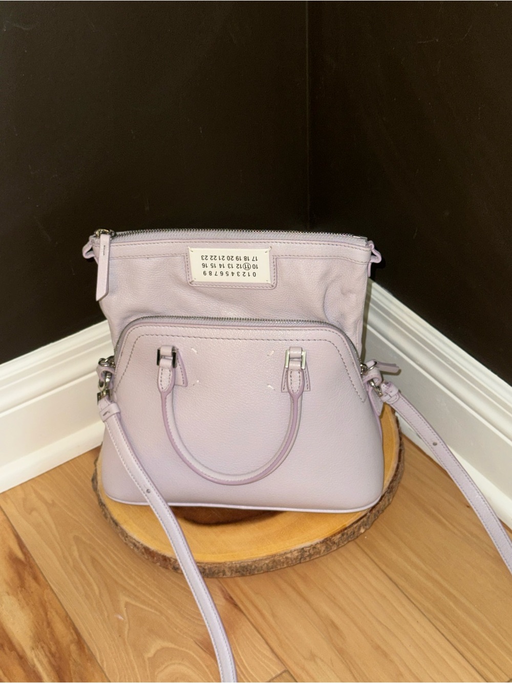 Maison Margiela 5AC Lilac Women's Leather Satchel Shoulder Bag